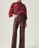 Eveleya Cocoa Croco Leather Pants